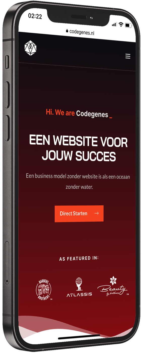 Codegenes website iphone mock-up